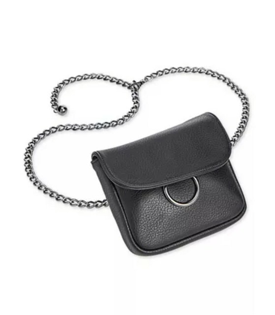 black chain fanny pack