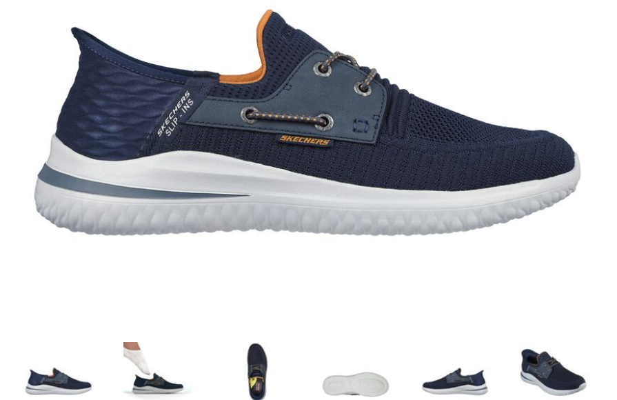 SKECHERS Delson 3.0 Roth Navy Slip-ins Sneaker Shoe Men's sizes 7