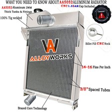 3 Row Radiator For John Deere Tractor M MT 40 320 AM1771T AM639T Non-Pressurized