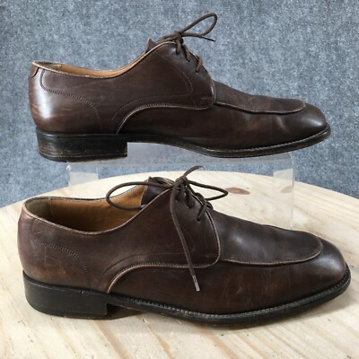 Bally Shoes Mens 9.5 D Oronis Casual Lace Up Moc Oxford Brown Leather Low Heel