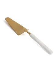 Thirstystone Gold Pie Server with Handle - White