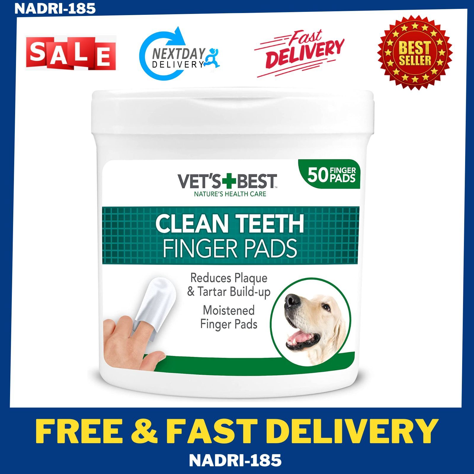 Vet's Best ‎803606P Teeth Cleaning Pads 50 Pads for sale online eBay