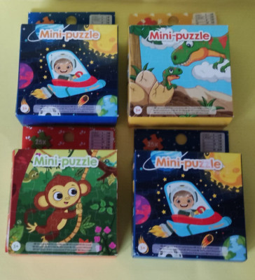 4x Mini Puzzle Minipuzzle je 25 Teile NEU