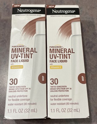 Neutrogena Purescreen+ Mineral UV Tint Sunscreen With SPF 30- Deep Lot Of 2