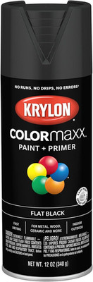 Colormaxx 12 Oz. Flat Spray Paint, Black - 1 Each