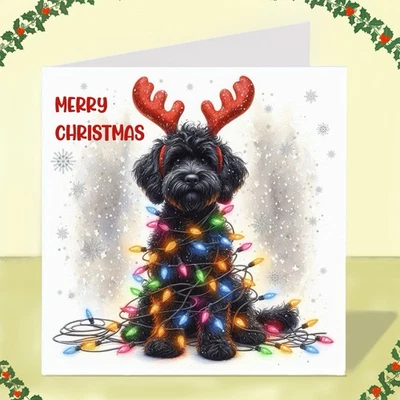 FAT CAT & LAZY DOG Cockapoo Dog Christmas Card