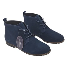 White Mountain Women Auburn Lace Up Ankle Boots Navy Blue 10M Casual All Seasons