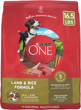 Purina ONE Dry Dog Food Lamb and Rice Formula - 16.5 lb. Bag 3.21 per pound