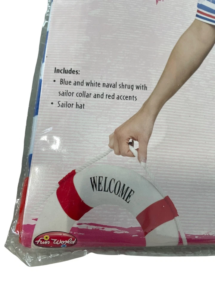 Disfraz Instantáneo Sexy Marinero Azul Marino Talla Mediana Grande Azul Blanco Rojo Náutico NUEVO Foto 3 de 4