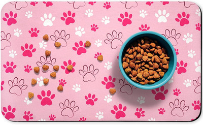 Dog Food Mat, Absorbent Water Bowl Mats Cat Pet Feeding Placemats Pink 12 * 20 I