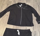 NWT PJ Place Women XXXL Soft Black Modal Pajama Set  Button down Top Drawstring — photo 2