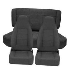 Full Set Front And Rear Seat Covers For Jeep Wrangler Tj Front Rear Black
