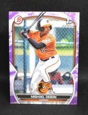 2023 Bowman #BCP-7 Mishael Deson Chrome Prospects Fuchsia Lunar Refractors #/199