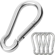 5PCS 3.15in Large Carabiner Clip, Stainless Steel Carabiner Heavy Duty, Spring S