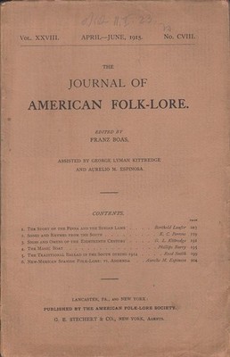 The Journal of American Folklore - Vol. 28 - NO REPRINT Vol. 28 April - June 191