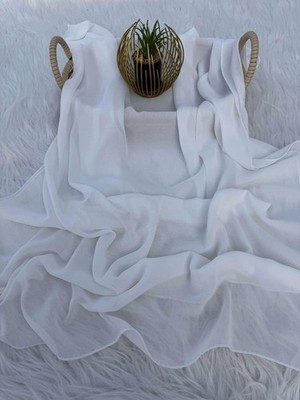 Scarf   Eleganter Hijab aus Chiffon in Off White | 73x185 cm | Made in Egypt