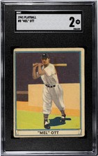 1941 PLAY BALL MEL OTT 8 GOOD SGC 2 BASEBALL NEW YORK GIANTS
