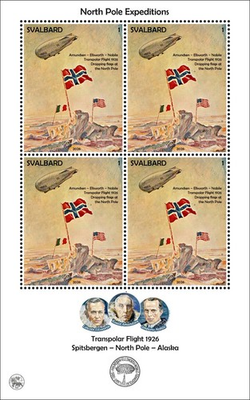 #ad SVALBARD SPITSBERGEN 2026 AIRSHIP AMUNDSEN NORTH POLE FLIGHT 1926 LOCAL STAMP $4.50
