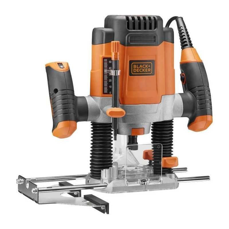 Défonceuse bois filaire 1200W BLACK+DECKER outillage de fraisage KW1200E-QS