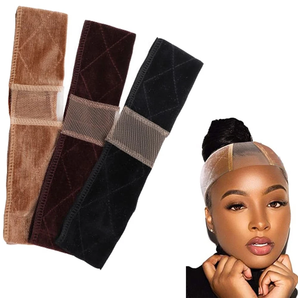 LADAYPOA Samt Perücke Stirnband Spitzen-Perückengriff Verstellbare Perückenband ru