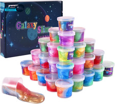 Kids Party Favors Galaxy Slime Kit 30 Pack Bulk Rich Colorful Putty Toy Stress