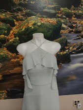 Mori Lee Size 6 Sea Glass Lt Green Traditonal Crossneck Strap Formal Side Ruffle