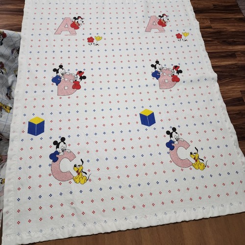 Vintage Dundee disney babies Crib Blanket W/ Satin trim Primary Colors