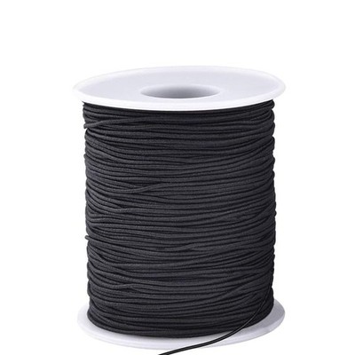 LUSTEMBER Elastic String for Bracelets, 1 mm x 110 Yards Sturdy Black, Black