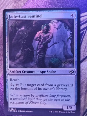 Jade-Cast Sentinel 243 Common Tarkir: Dragonstorm Magic: The Gathering Foil NM