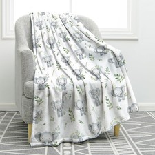 Elephant Print Blanket Soft Cozy Plush Throw Home Living Room Bed 50x60 Inch