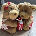 Vintage Collectible Coca-Cola Bears Plush Coke Romantic Sweet Date Sharing Love