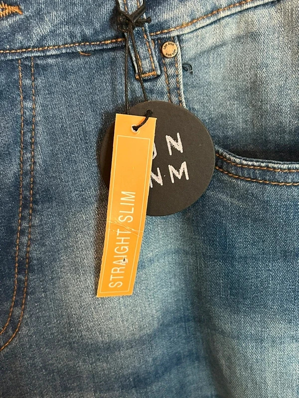 Urban Threads x LDN DNM Straight Slim Fit Mens Blue Denim Jeans W36 x L32 image 5