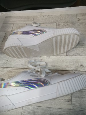Puma Corina Irindecsent JR White Leather Multicolor Women's Sneakers Size 5C
