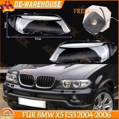 Für BMW X5 E53 2004-2006 Pre LCI Paar Scheinwerferglas Streuscheibe Abdeckung