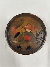 Round, Hand Carved Wooden Keepsake Or Trinket Box