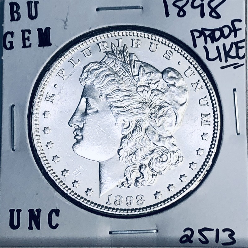 1898 BU GEM MORGAN SILVER DOLLAR UNC MS+++ U.S. MINT RARE COIN 2513