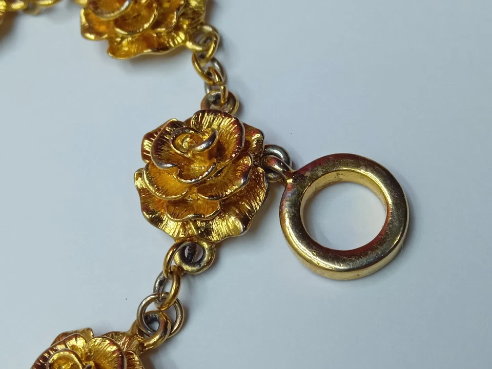 Pulsera URSS ROSE Latón Chapado en Oro Cristal Piedra Buen Estado Foto 4 de 4