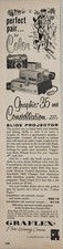 1956 Print Ad Graflex Graphic 35mm Camera, Constellation Slide Projector Roch,NY