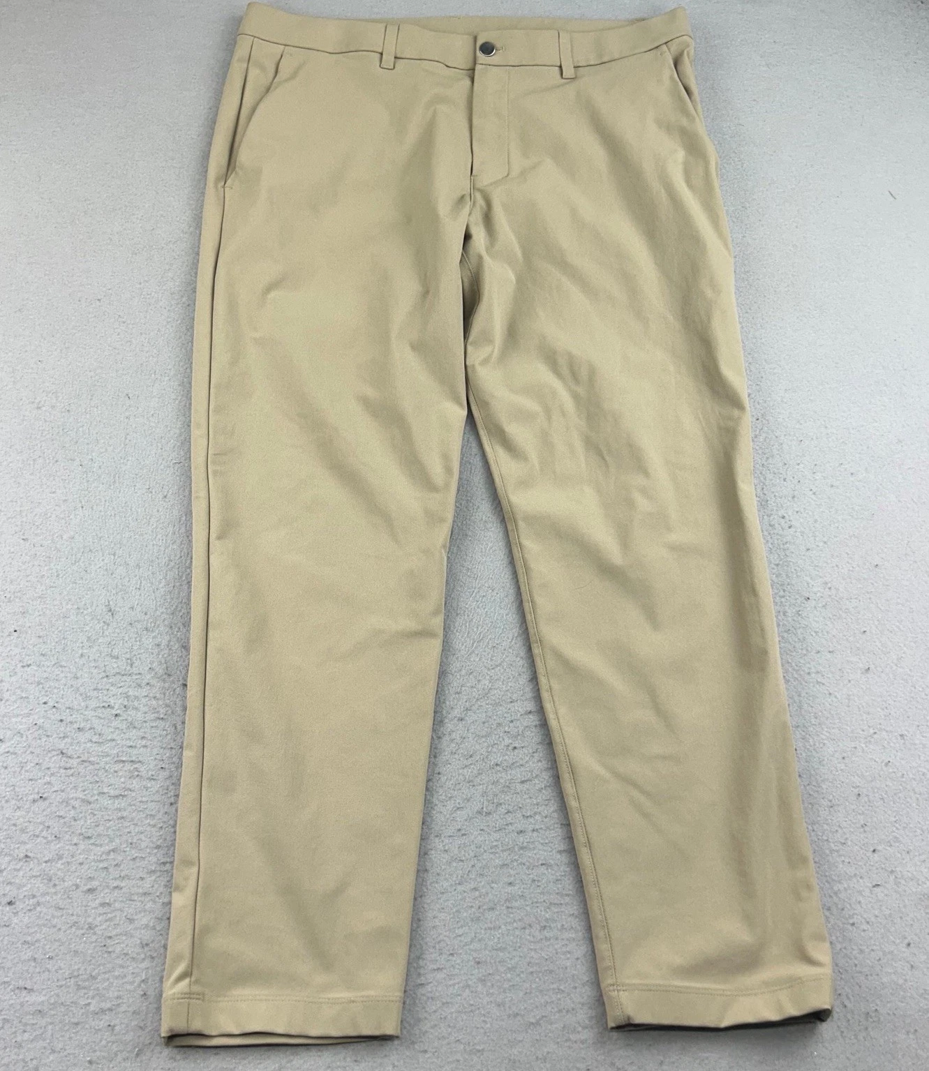 Lululemon Pants Mens 38X30 Beige Flat Front Pockets Straight Leg Lightweight