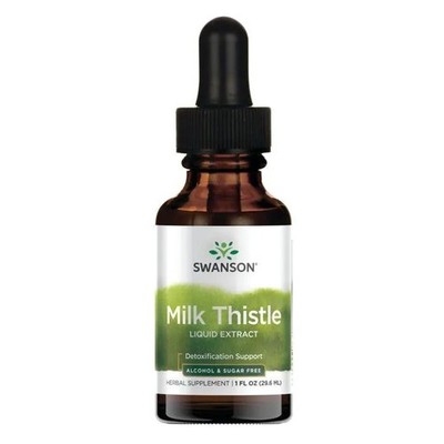 Swanson Milk Thistle Liquid Extract, Alcohol- & Sugar-Free - 29 (651,72 EUR/L)
