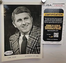 LUTE OLSON BASKETBALL NCAA Autograph Auto singed JSA COA PHOTO IOWA EARLY RARE