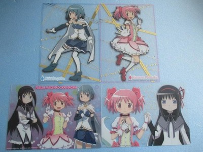 Puella Magi Madoka Magica Clear Plate Collection Set 4 Homura Sayaka Authentic