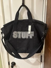 NOBO No Boundaries Women's Oversized Tote, Black Soot Brand NWT WR25 Says Stuff