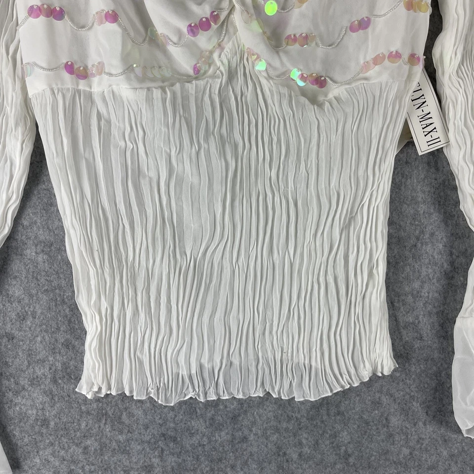 Top Kaelyn Max II de Colección Años 90 para Mujer 1X Lentejuelas Malla Cuentas Arrugado Artesanal Hada Foto 3 de 4