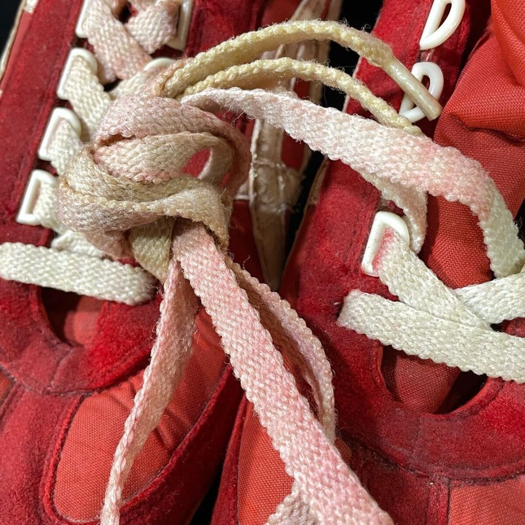 VTG 80s Asics Tiger AD-107 Boxing Wrestling Shoes Red Size 26.5cm