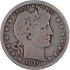 1916 D Barber Quarter VG Very Good 90% Silver 25c US Type Coin Collectible