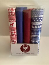 Ascentix Men's 4 Pack Cotton Christmas Novelty Hankies