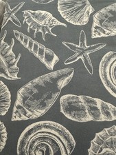 Sand and Sea Sea Shell print QUEEN 6 piece bedding set blue/white New