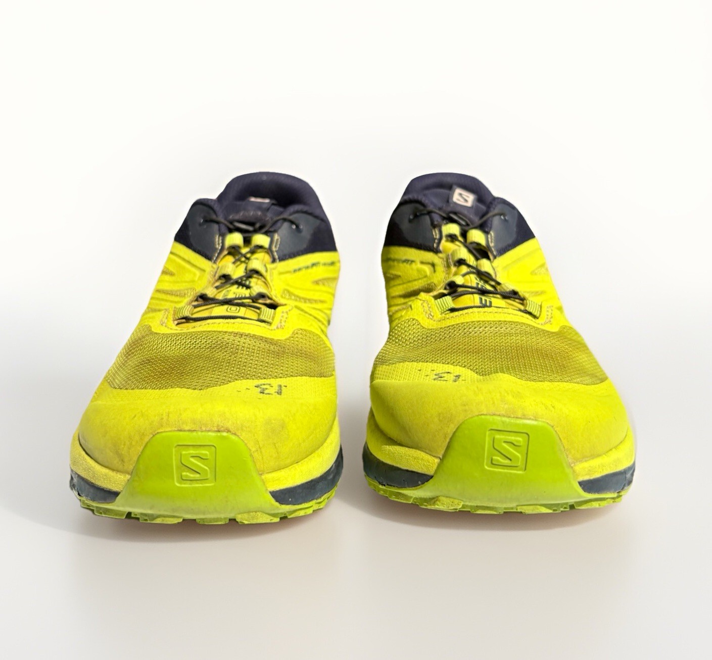 Scarpe sneakers trail running Salomon Sense Ride uomo taglia 13 verde giallo nero