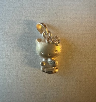 Hello Kitty sitzender Sterlingsilber Halskette Anhänger Neu